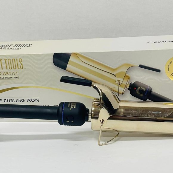 Curling Iron Hot Tools Pro Artist Black Gold 24K Gold Collection Corded 2 Inch~ - Picture 7 of 7